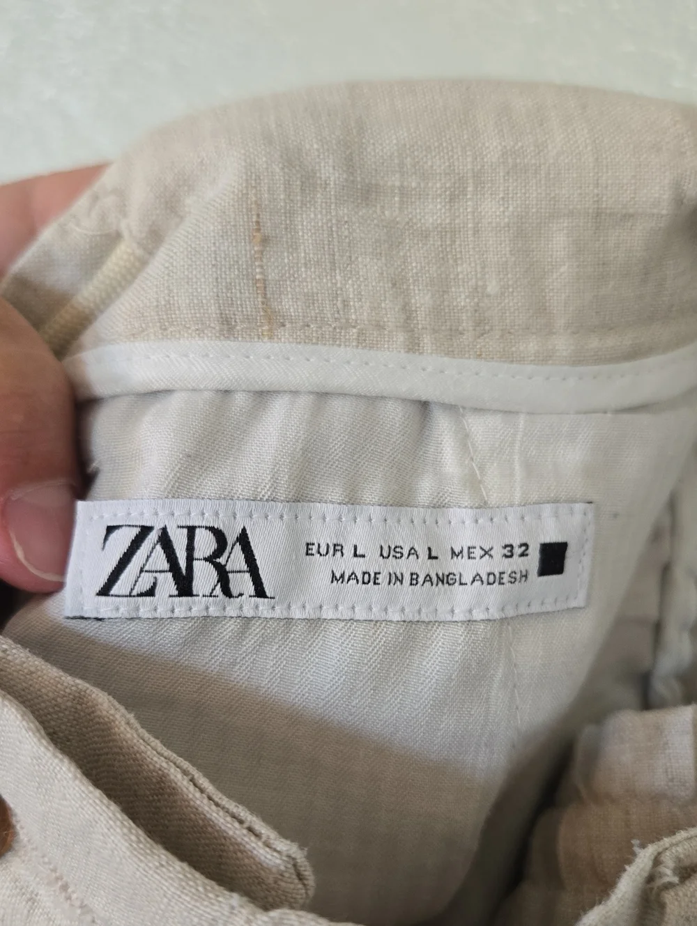 Zara | Classic Beige Linen Trousers Size Large